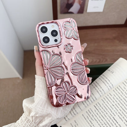 Electroplating Pleated Flower iPhone Case