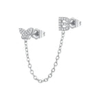 Women's Zircon Butterfly Alphabet One Piece Stud Earrings - Viexta