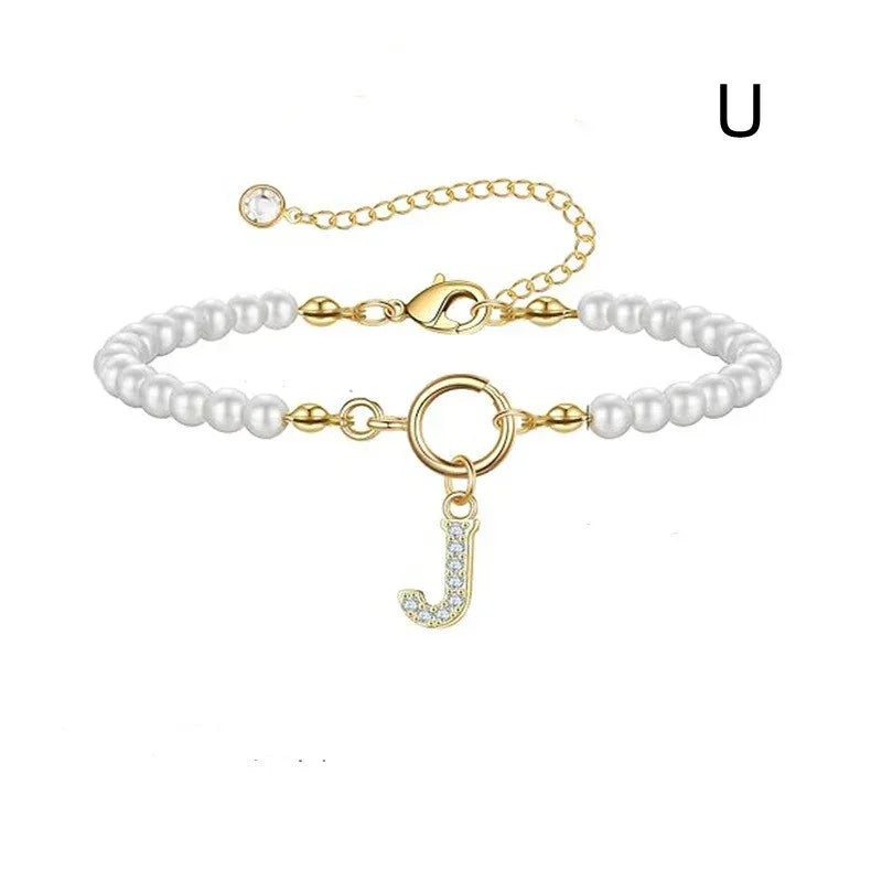 6mm Pearl Bracelet Buckle Letter - Viexta