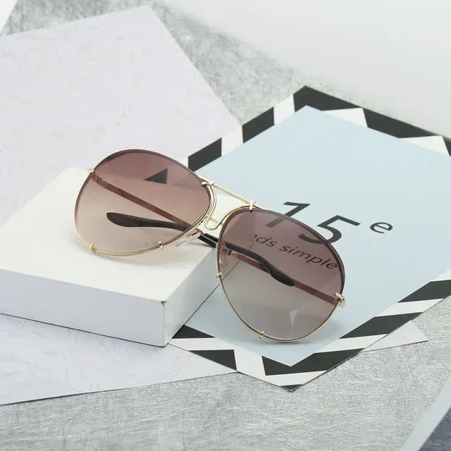 Women's Fashion Lens Sunglasses Gradient Color - Viexta