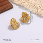Niche Diamond-encrusted Drop Earrings In Titanium Steel