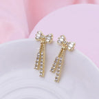 Bow Shaped Diamond Crystal Earrings - Viexta