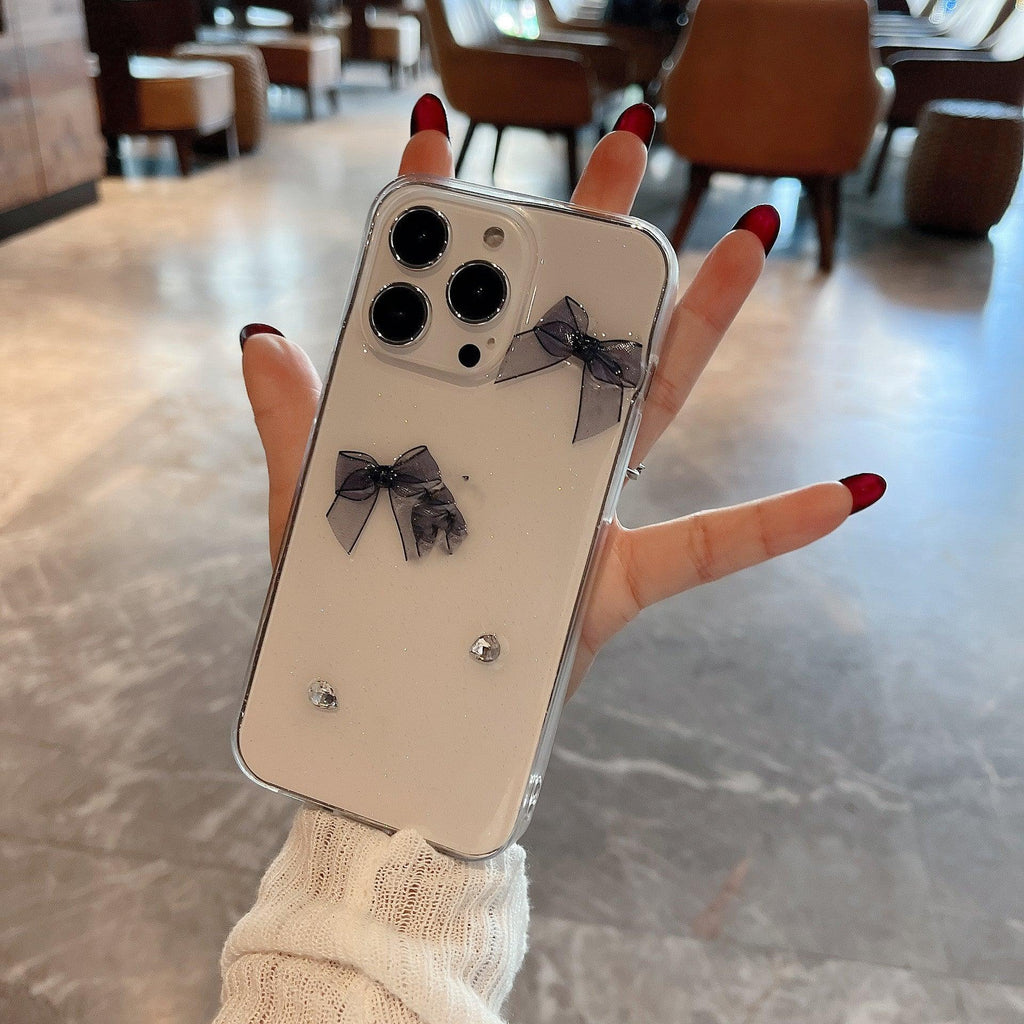 Rhinestone Bow Knot iPhone Case - Viexta