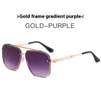 Double Beam Trimmed Metal Sunglasses - Viexta