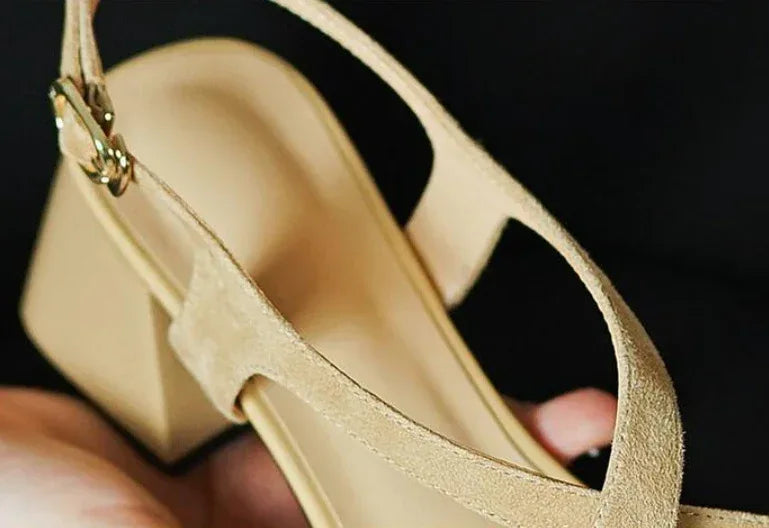 Chunky Cross Strap Heels - Viexta