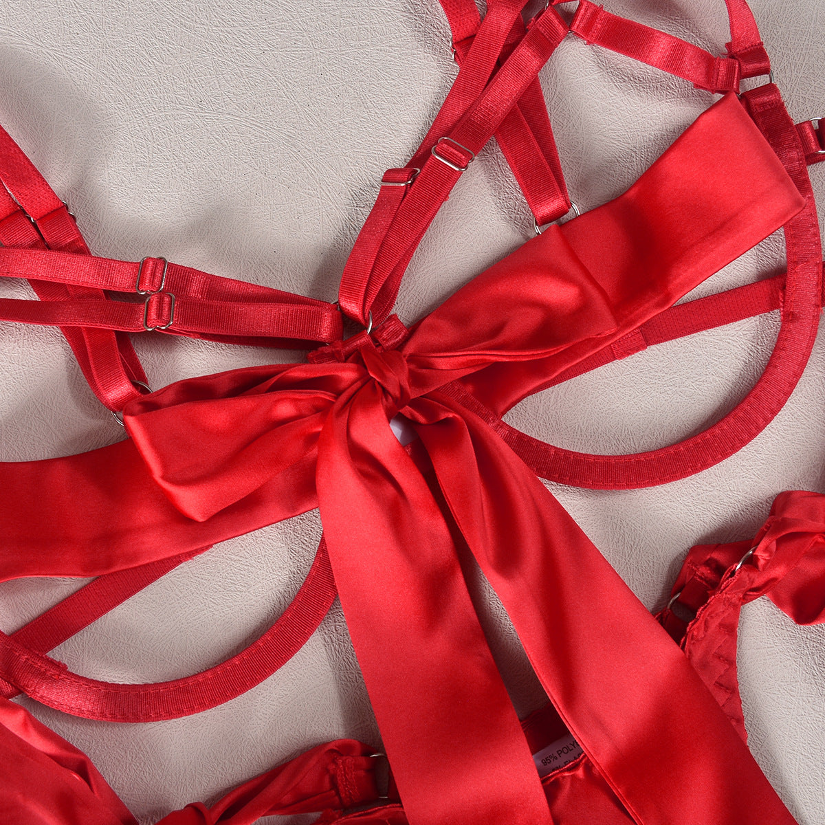 hollow-out-dew-lace-up-push-up-lingerie-four-piece-set