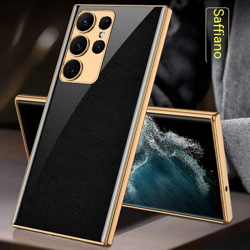 Soft Edge Electroplated Glass S Series Phone Case - Viexta