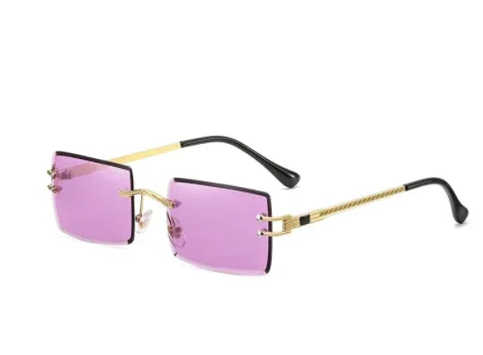 Crystal Faceted Small Square Sunglasses - Viexta