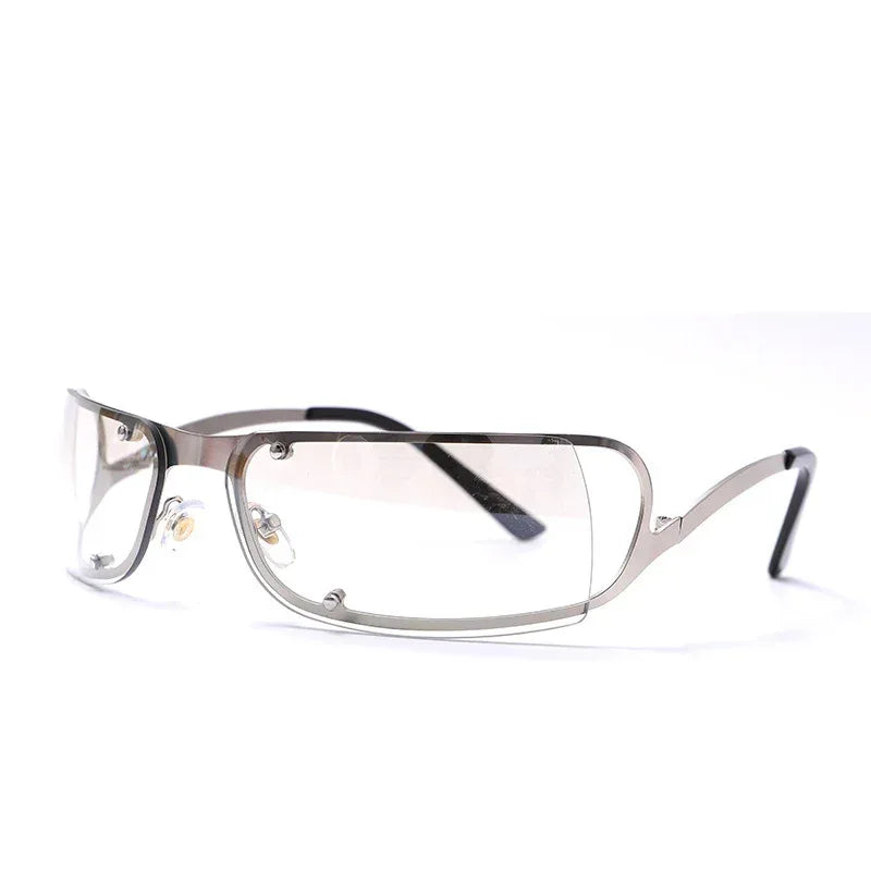 Frameless Trimming Oval Street Sunglasses - Viexta