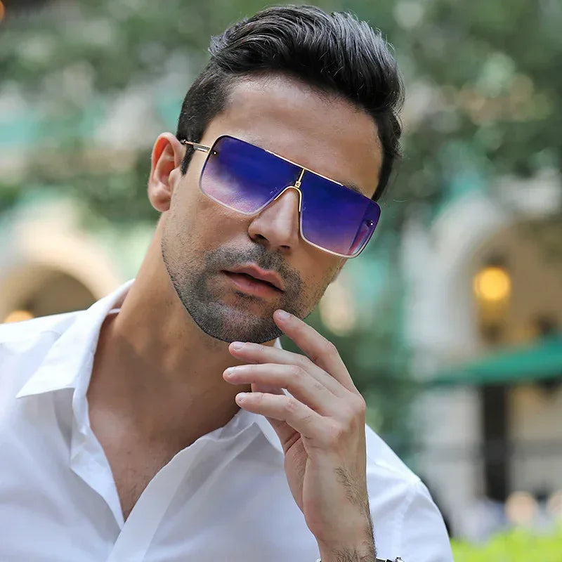 trendy-metal-large-square-one-piece-sunglasses - Viexta