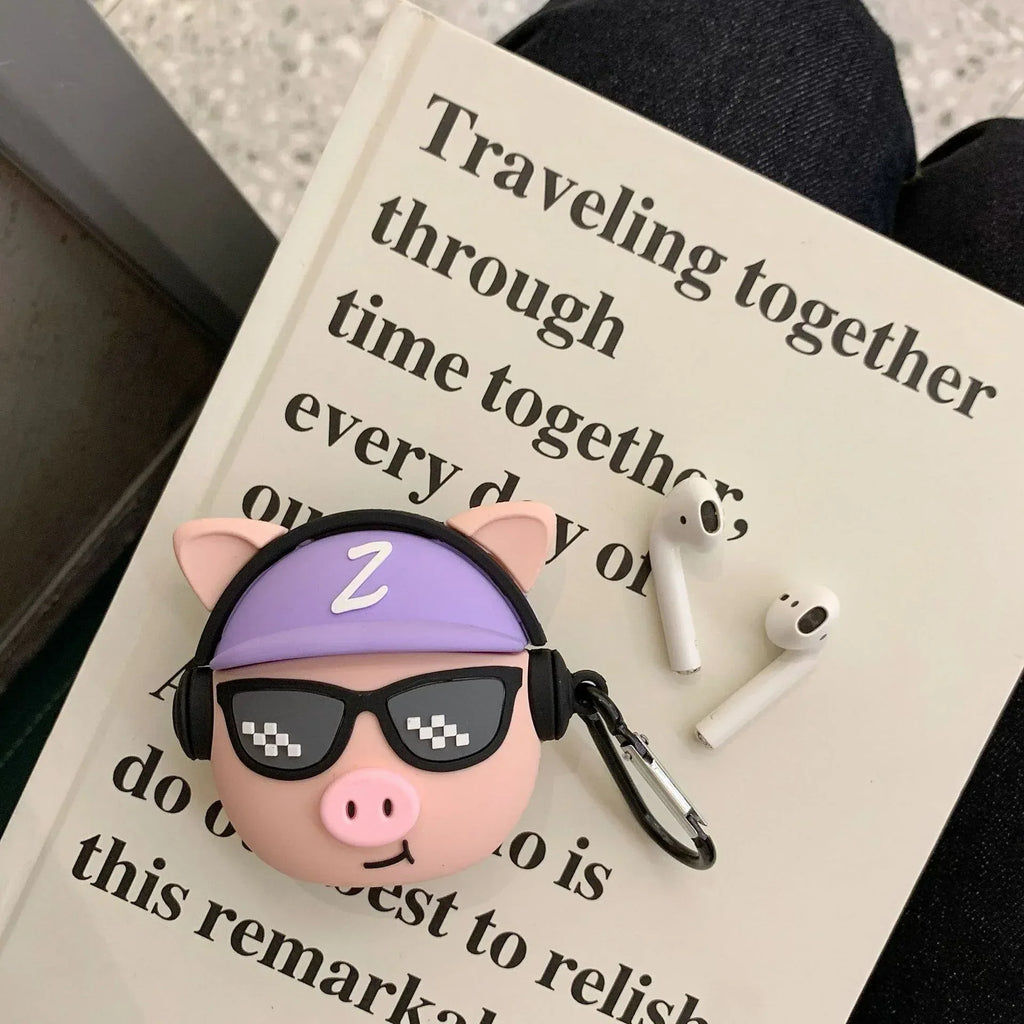 hip-hop-pig-head-airpods-pro-bluetooth-protective-cover - Viexta