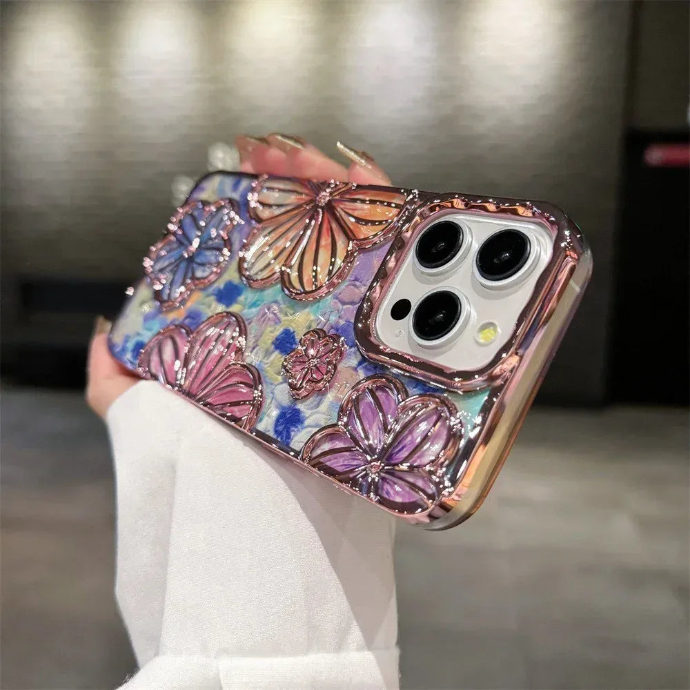 three-dimensional-flower-iphone-protective-cover - Viexta