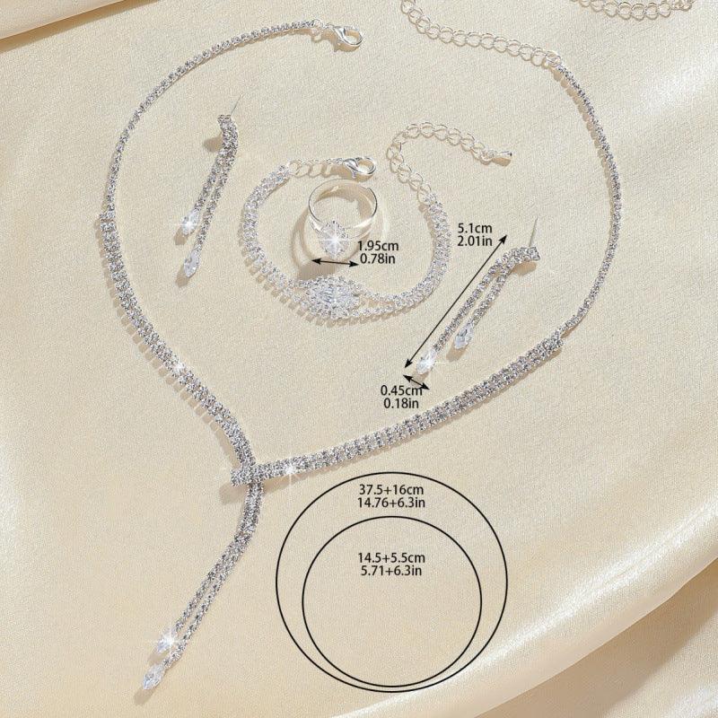 necklace-earring-bracelet-four-piece-set - Viexta