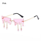 Fashion Butterfly Rimless Sunglasses For Women - Viexta