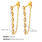 Zircon Inlaid Pendant Earrings