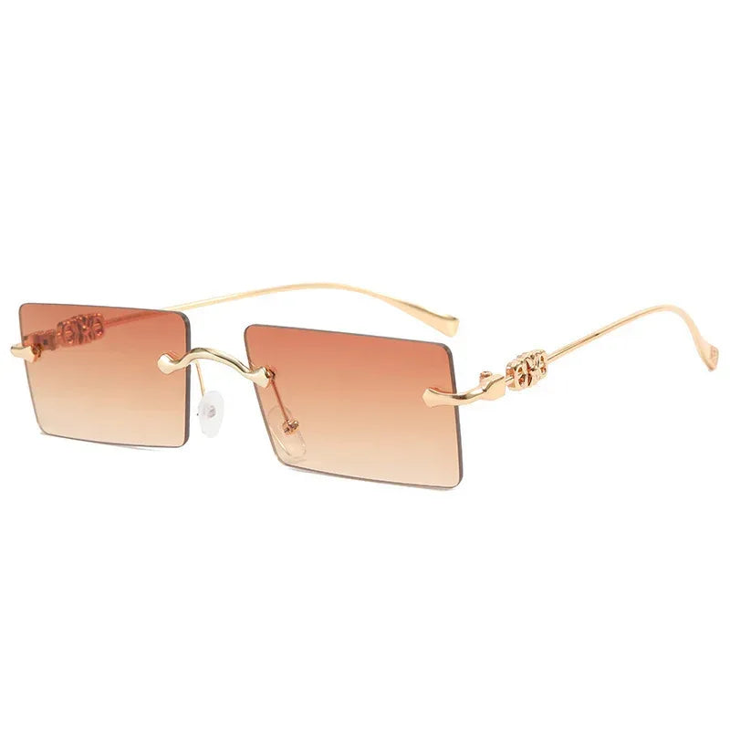 Fashion Rimless Cut Edge Gradual Sunglasses - Viexta