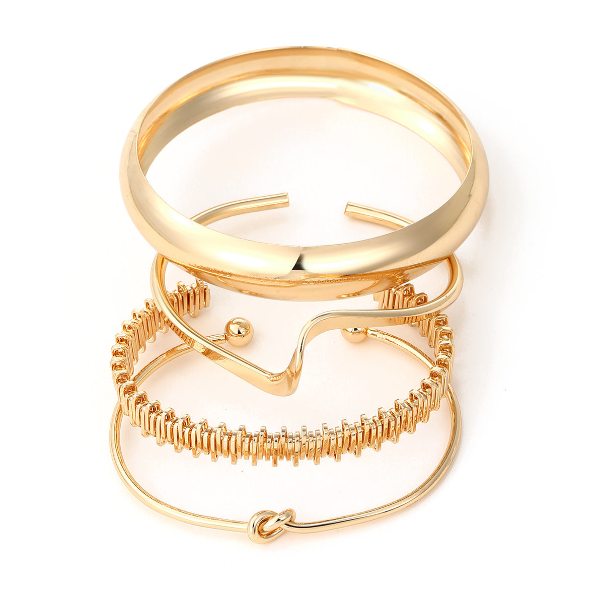 Geometric Circular Open Bracelet