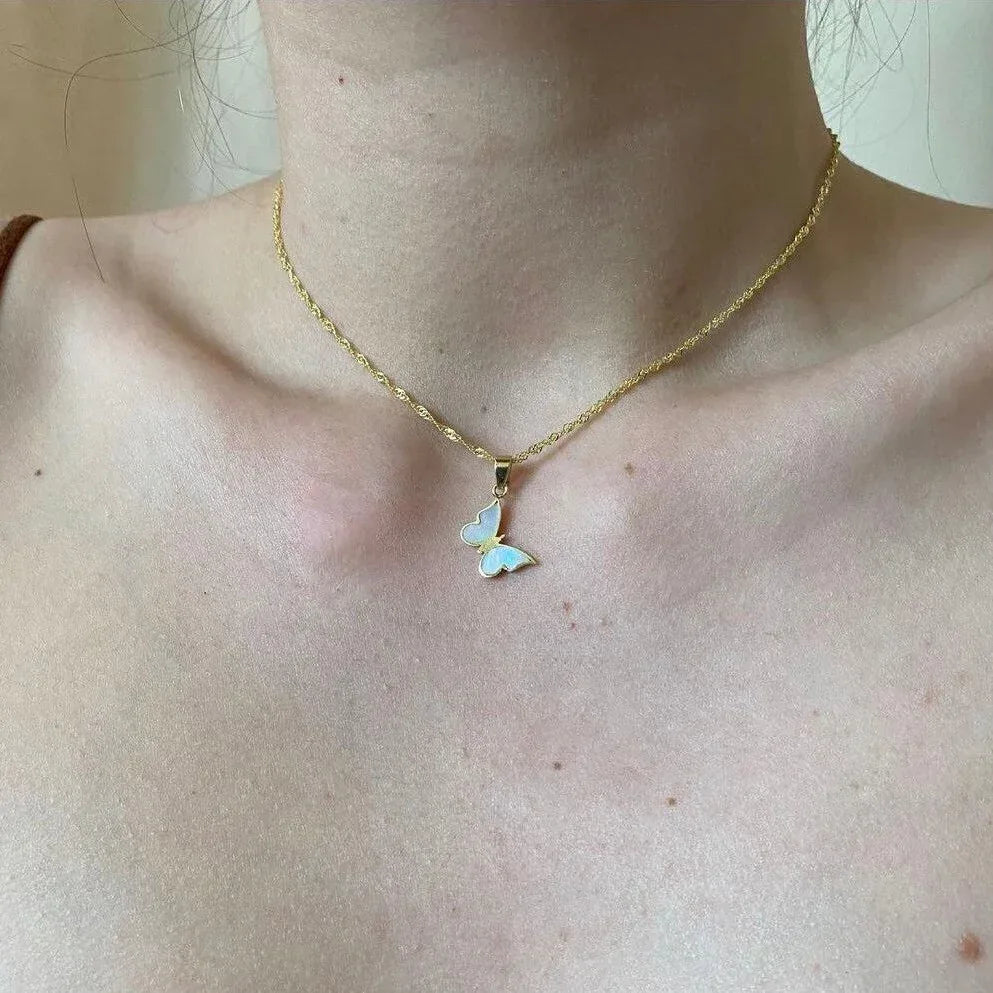 Electroplated 18K Golde Butterfly Necklace - Viexta
