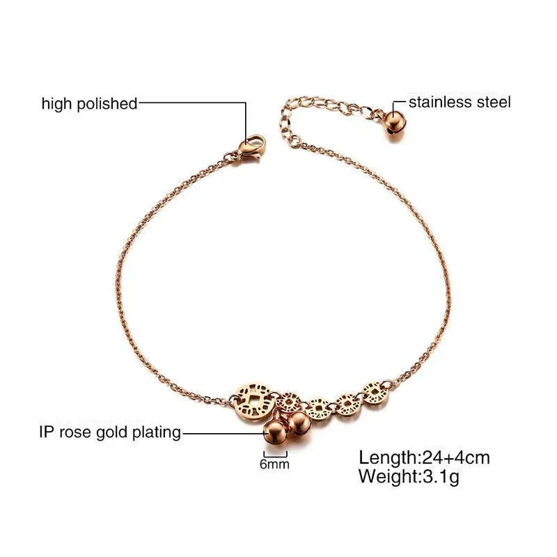 lucky-star-stainless-steel-rhinestone-anklet - Viexta