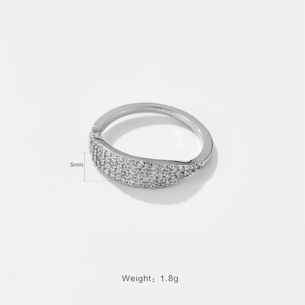 Micro Inlaid Zircon Versatile Niche Ring - Viexta