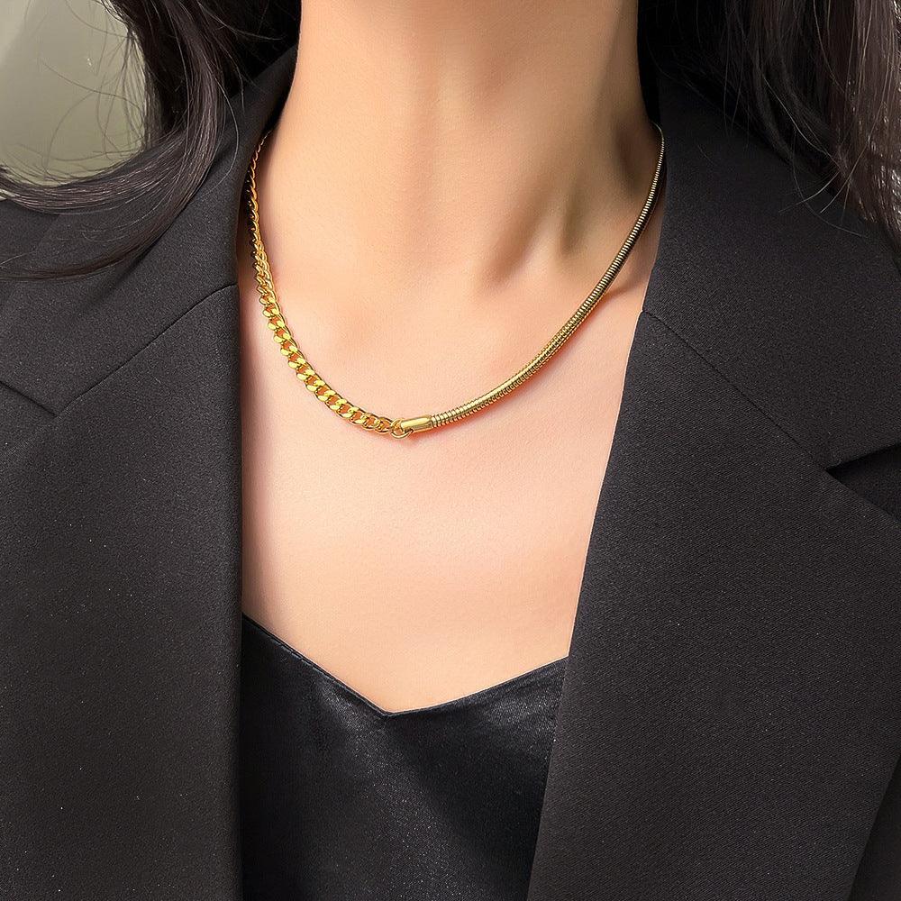 Cuban Thick Double-Layered Clavicle Chain - Viexta