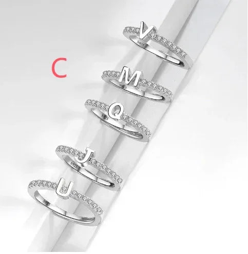s925-sterling-silver-micro-inlaid-letters-ring - Viexta
