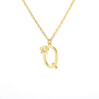 Rose English Alphabet Pendant Necklace - Viexta