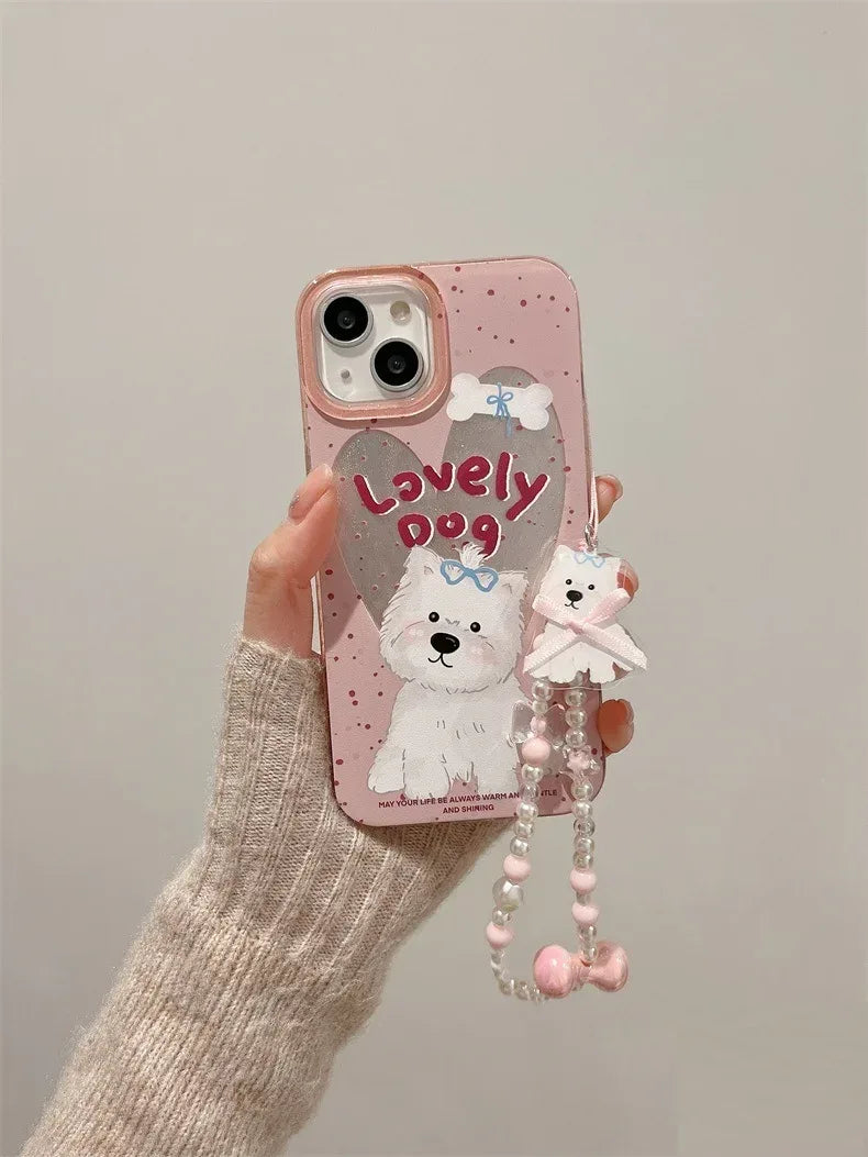 Polka Dot Chain Chlorophytum Girl iPhone Case - Viexta