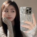 Anti-fall Feather Yarn Laser Lens Protector iPhone Case - Viexta