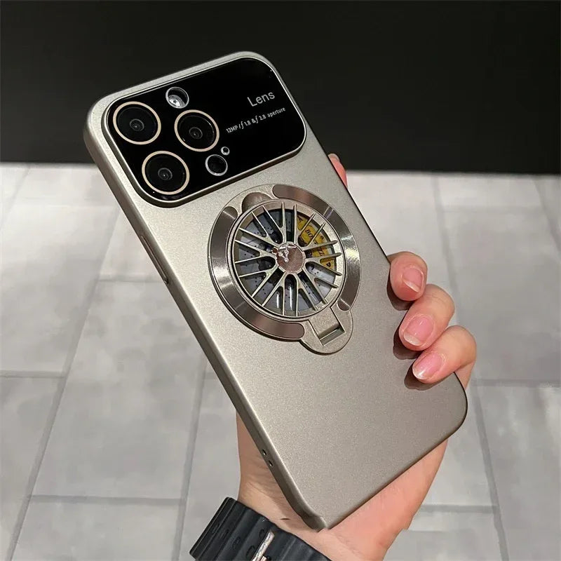 Rotating Gyro Decompression Bracket Large Window iPhone Case - Viexta