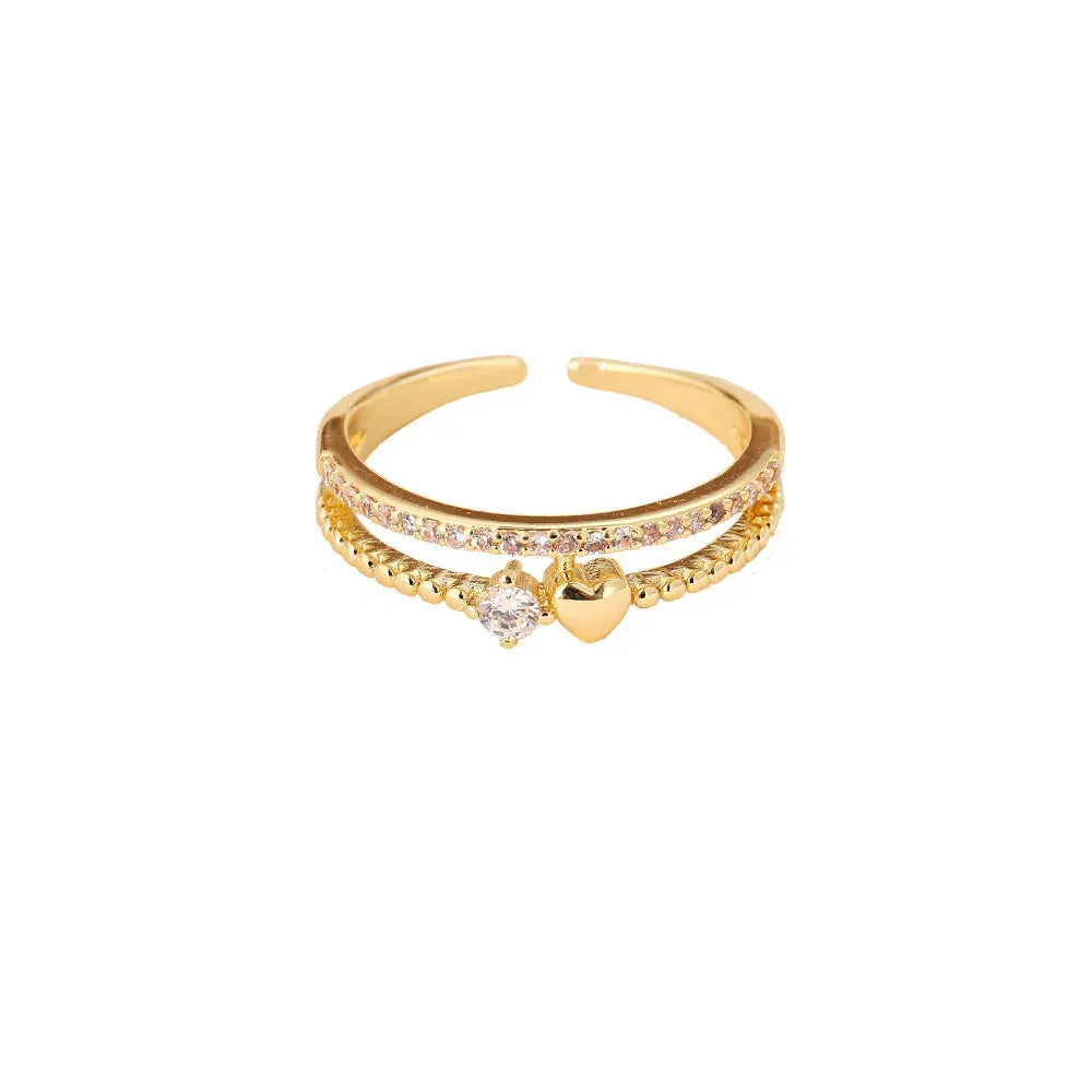Heart-shaped Layered Ring - Viexta