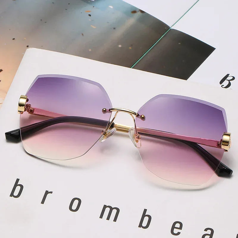 Irregular Diamond Rimmed Glasses - Viexta