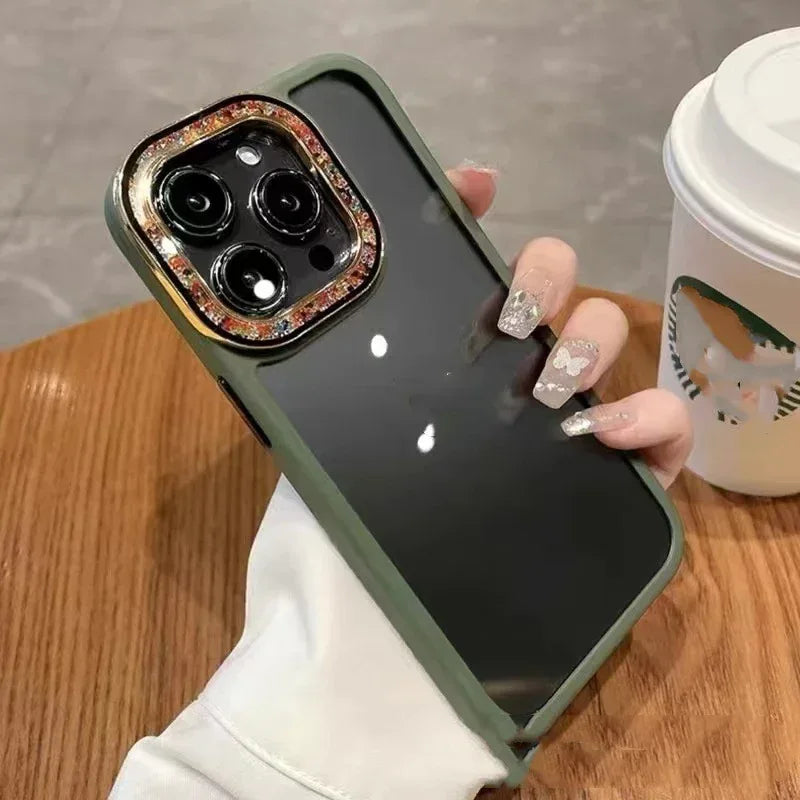 Colorful Glass Bead Lens Transparent iPhone Case - Viexta