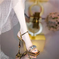 Rhinestone Strap Fairy High Heels - Viexta