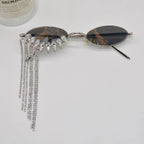 Glamorous Rhinestone-tasseled Sunglasses - Viexta