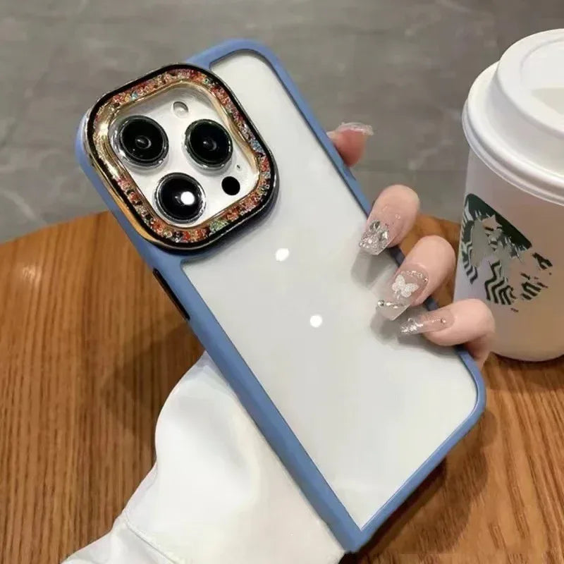 Colorful Glass Bead Lens Transparent iPhone Case - Viexta