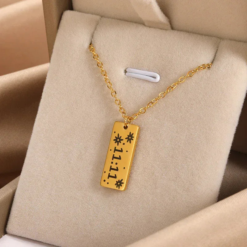 18k 11:11 Pattern Necklace - Viexta