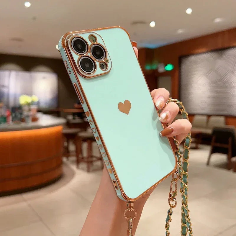 Electroplated Love Lanyard iPhone Case - Viexta