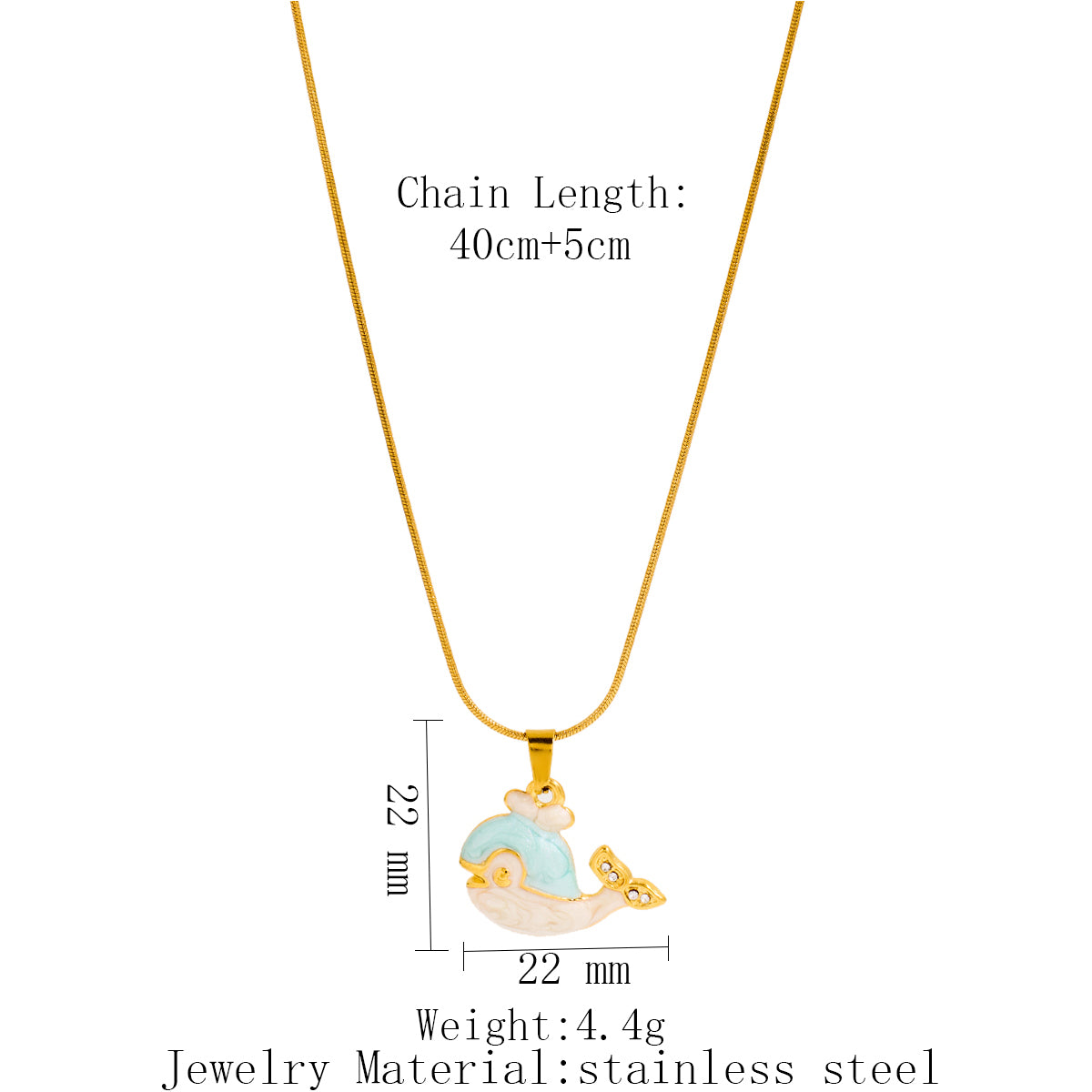Ocean Wind Dolphin Stainless Steel Pendant Necklace