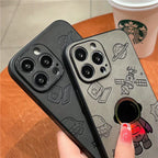 Laser Astronaut Embossed Patch iPhone Case - Viexta