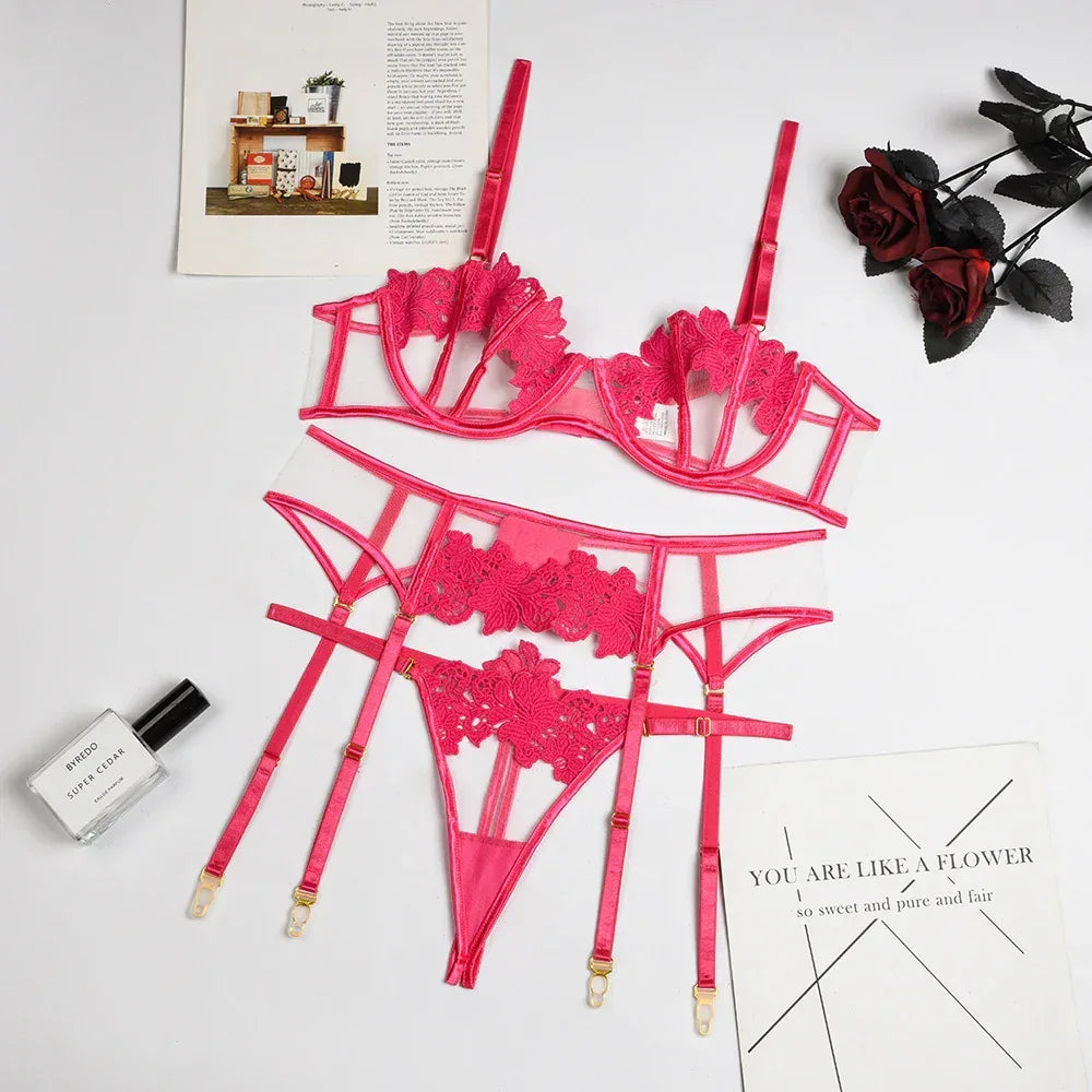 thong-flower-embroidery-sexy-lingerie - Viexta