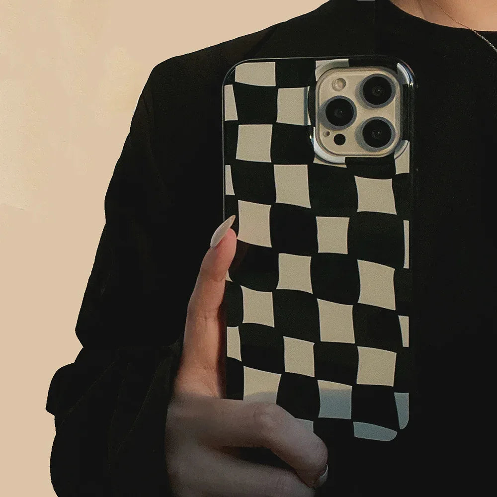 Silicone Thickened Plaid iPhone Case - Viexta