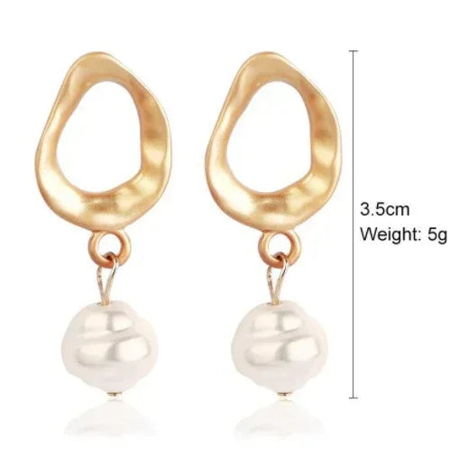 Korean Baroque Pearl Earrings - Viexta