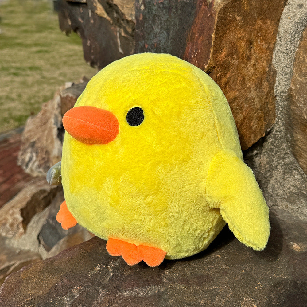 Cute Knife-holding Small Yellow Duck Plush Stuffed Doll Pillow