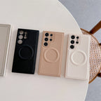 Plain Leather Magnetic Samsung Phone Case