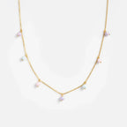Opal Moon Necklace Diamond Inlaid Clavicle Chain - Viexta