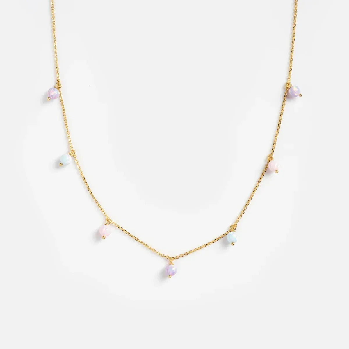 Opal Moon Necklace Diamond Inlaid Clavicle Chain - Viexta