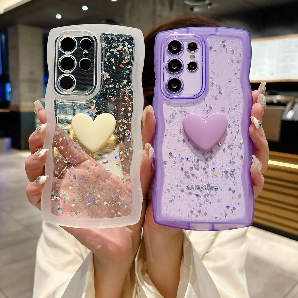 Love Drop Adhesive Transparent Samsung Phone Case - Viexta
