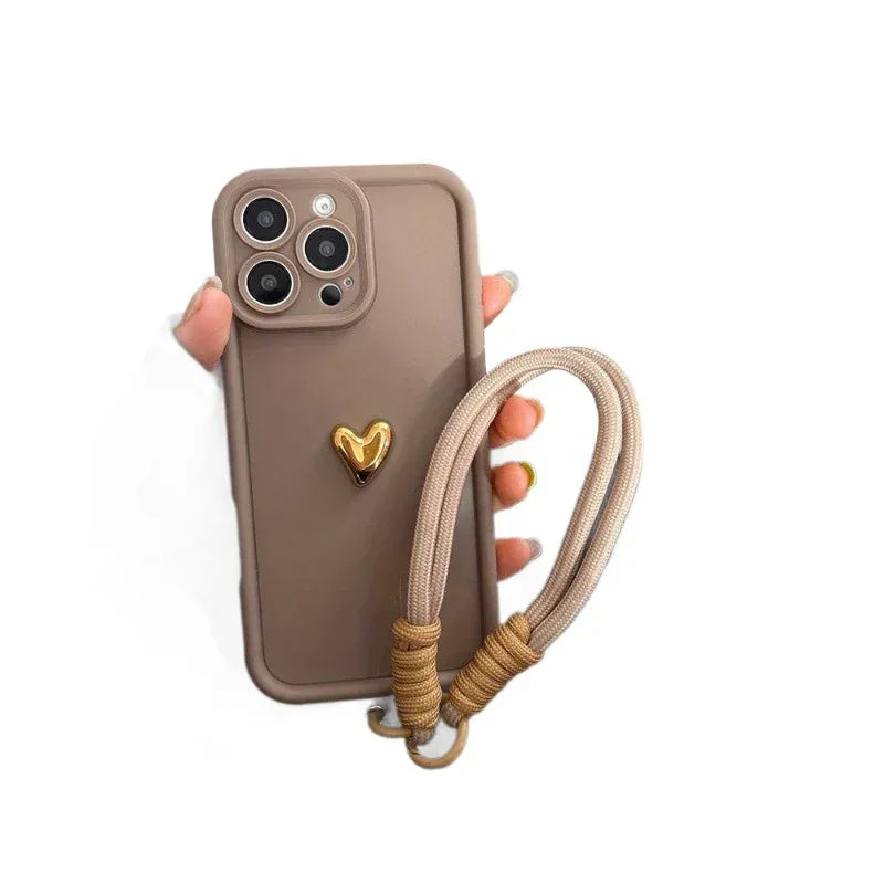 Lanyard Heart Design Silicone iPhone Case - Viexta