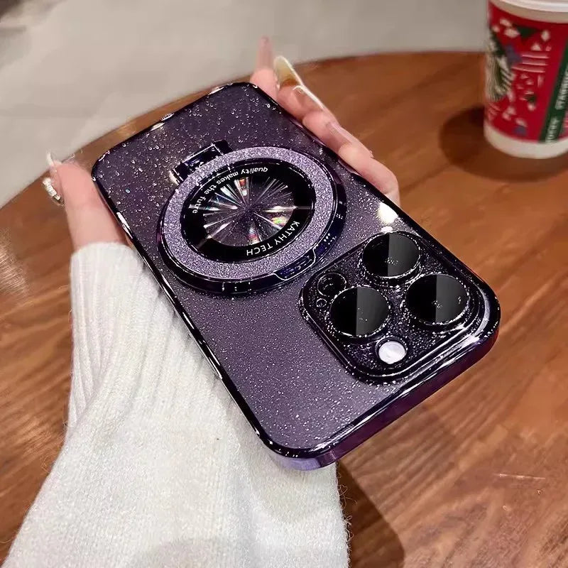 Magnetic Bracket Starry Sky With Lens Protector iPhone case - Viexta